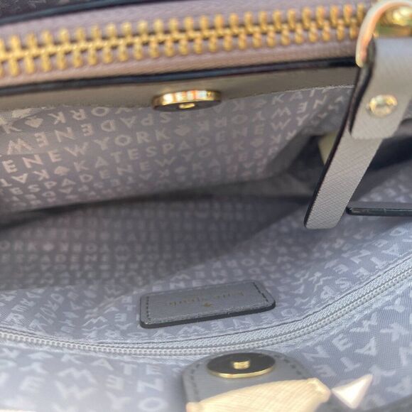 Kate Spade Grey Saffiano Leather Shoulder Handbag - Picture 12 of 12